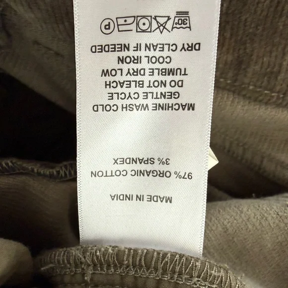 Quince Organic Stretch Corduroy Straight Leg Pants Seaweed Green 16 - Picture 6 of 6